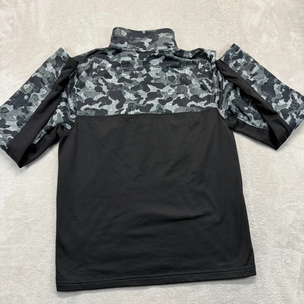 The North Face Sweatshirt Men's Small Black White Camo 1/4 Zip Pullover Outdoors
